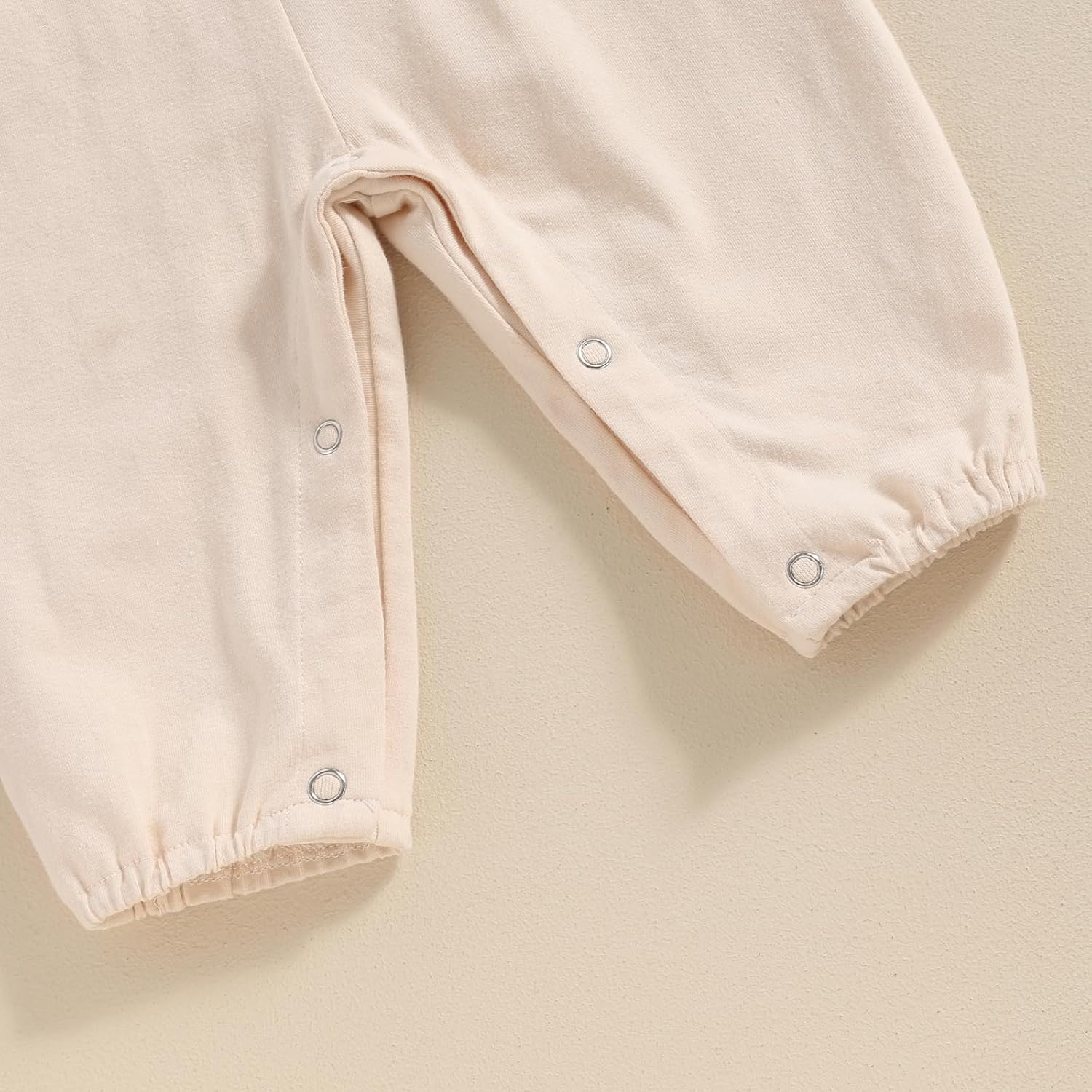 Mubineo Toddler Baby Girl Boy Summer Fall Clothes Basic Plain Romper Jumpsuit Short Sleeve Rompers Cute Newborn Outfits 18-24 Months Beige image 7 of 9 B0CYH3PFFL
