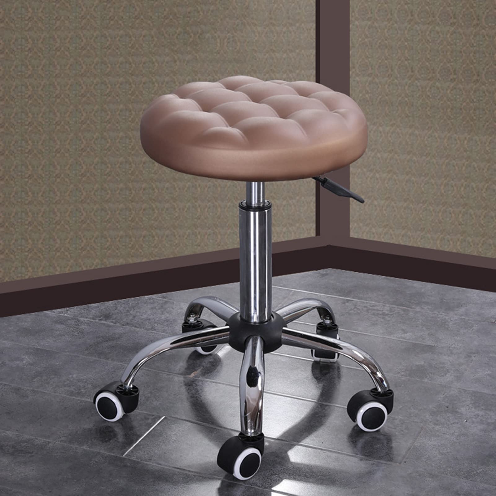 Taburetes giratorios Redondos para salón de Belleza, Barra rodante, Barra de Laboratorio con Ruedas, Altura del Asiento Ajustable 45-62 cm Made in China