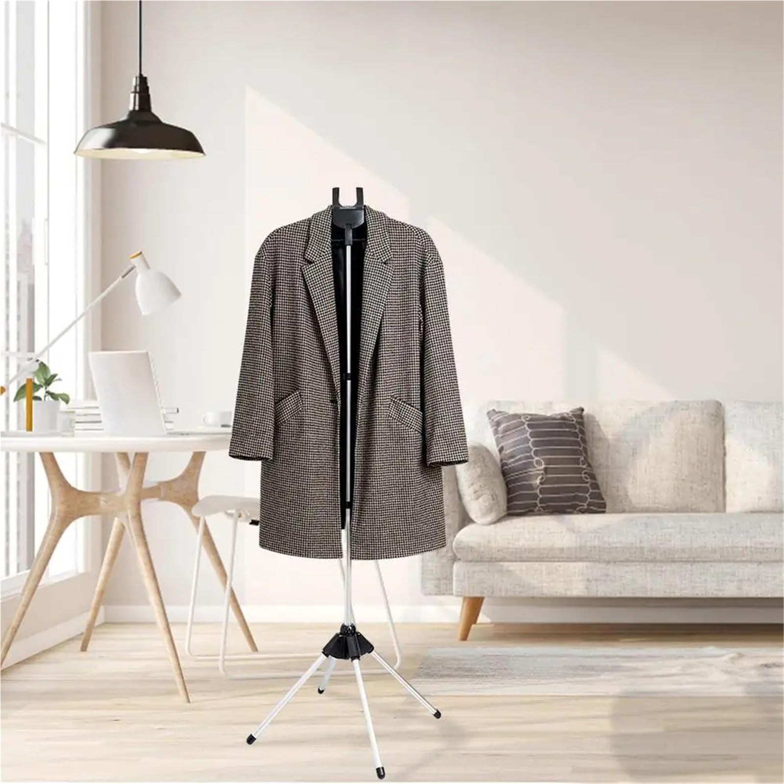 Poggia Ferro da Stiro Supporto for ASSE da Stiro Ferro Appendiabiti Portatile Porta Abiti Pieghevole for Vestiti(Black)