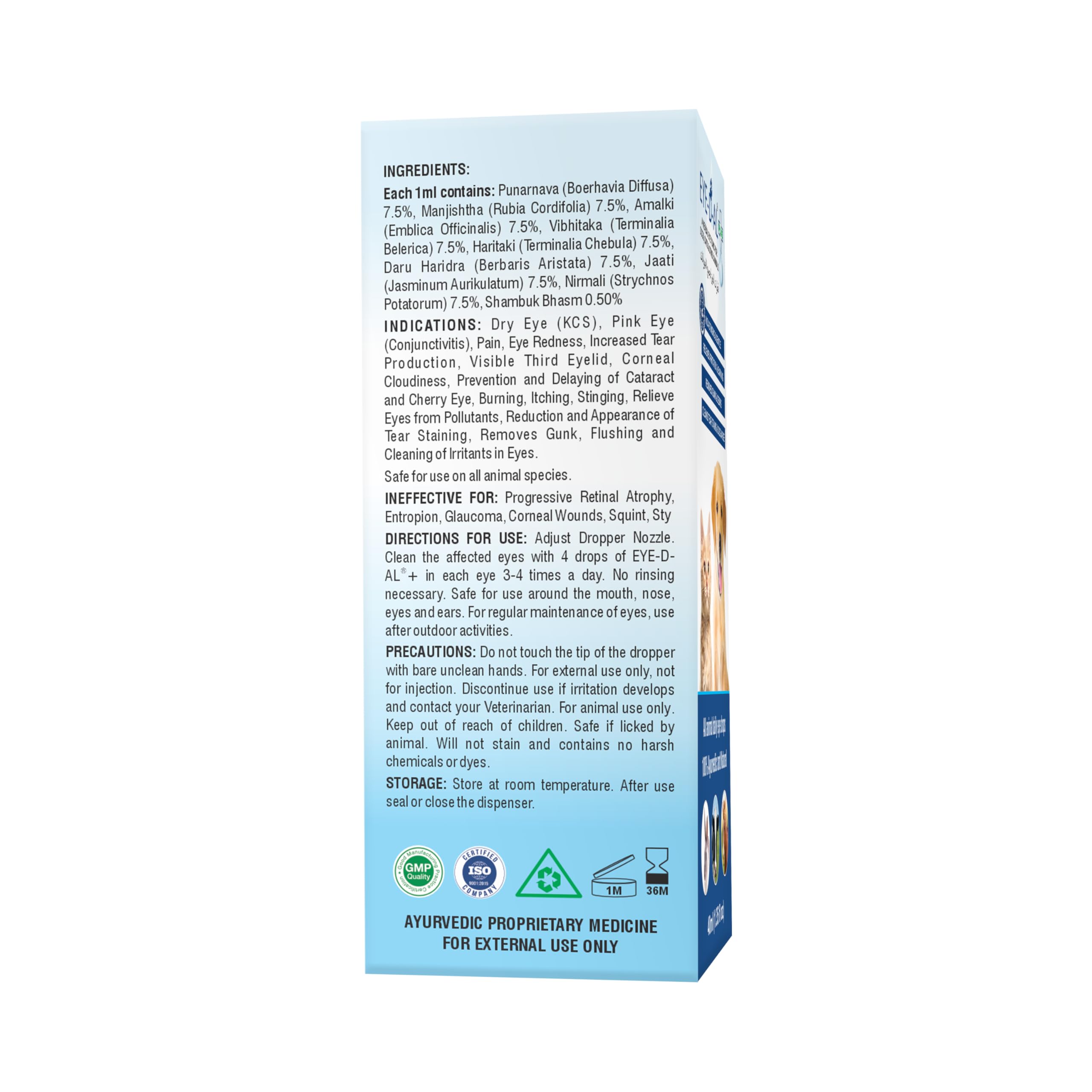 EYE-D-AL+ Herbal Eye Tonic for Dogs, Cats, and Other Animals - 40 ml - Pack of 5 Natural Solution for pet Eye Health Trusted Formula for Happy, Healthy Eyes! 2