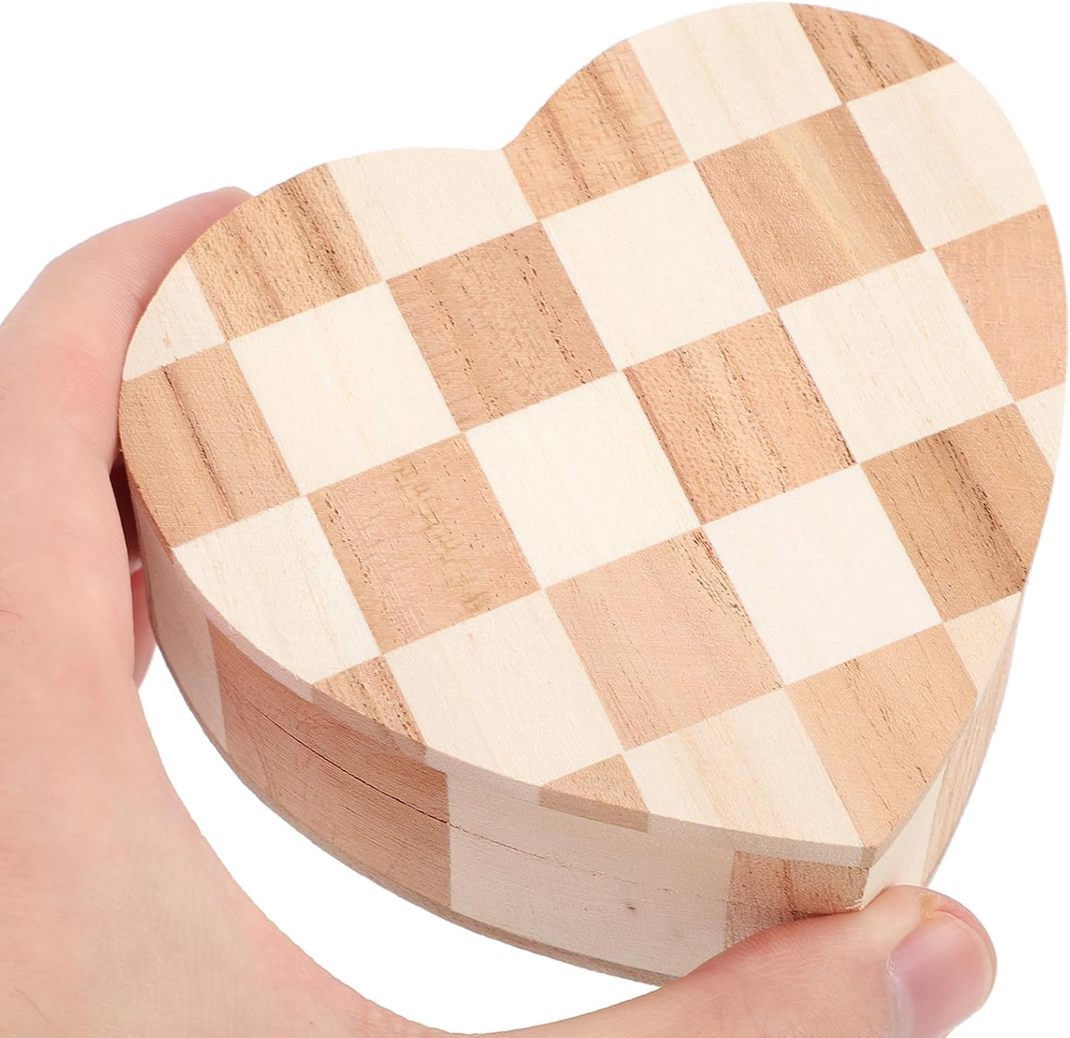 Delicate Heart Shaped Wood Jewelry Box Small Portable Trinket Storage Container with Sturdy Structure for Jewelry Storage and Gift image 4