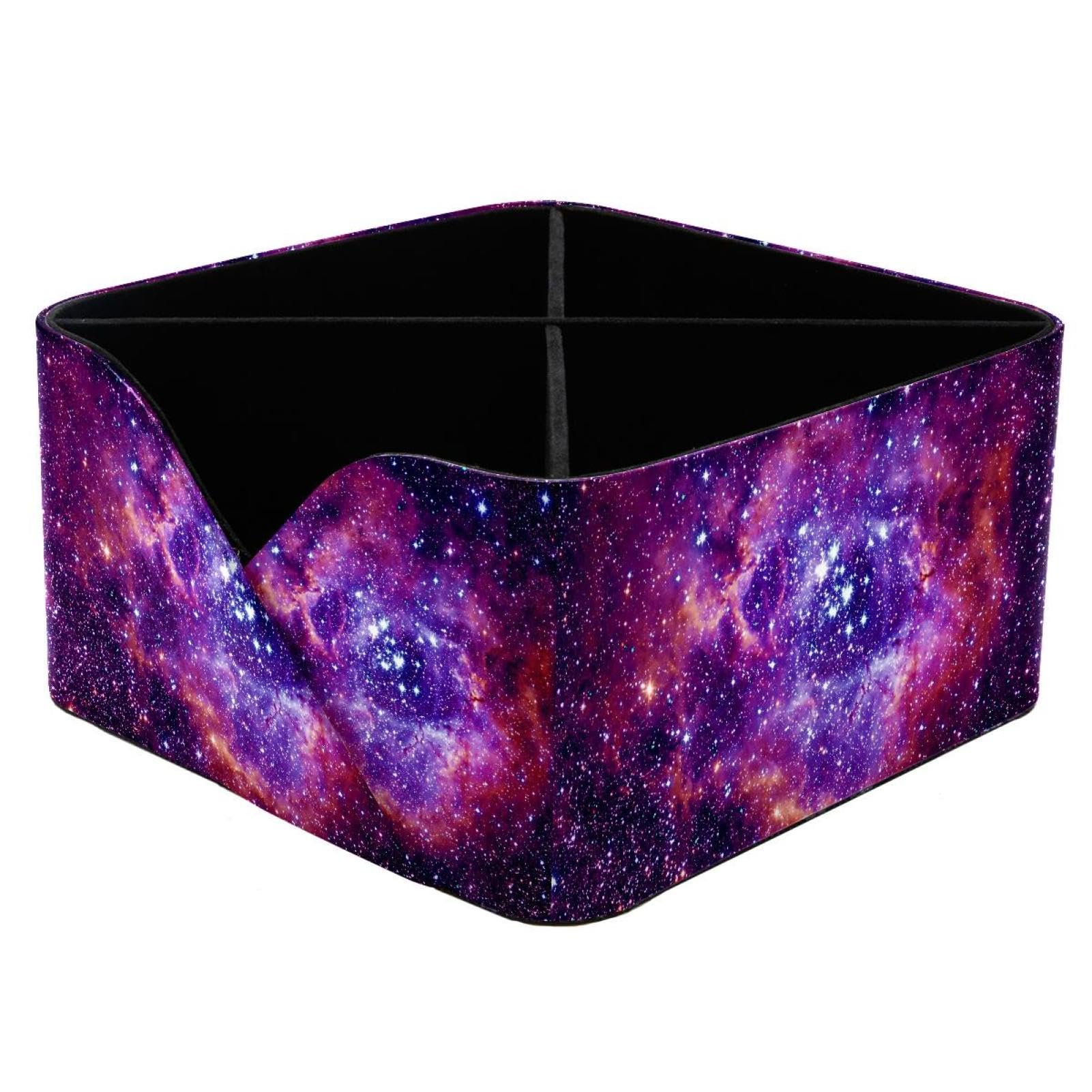 KengjuTesu Rosetta Nebula Desktop Organizer Pen Holder, Rectangular Pencil Cup for Office, Study and Makeup Stations