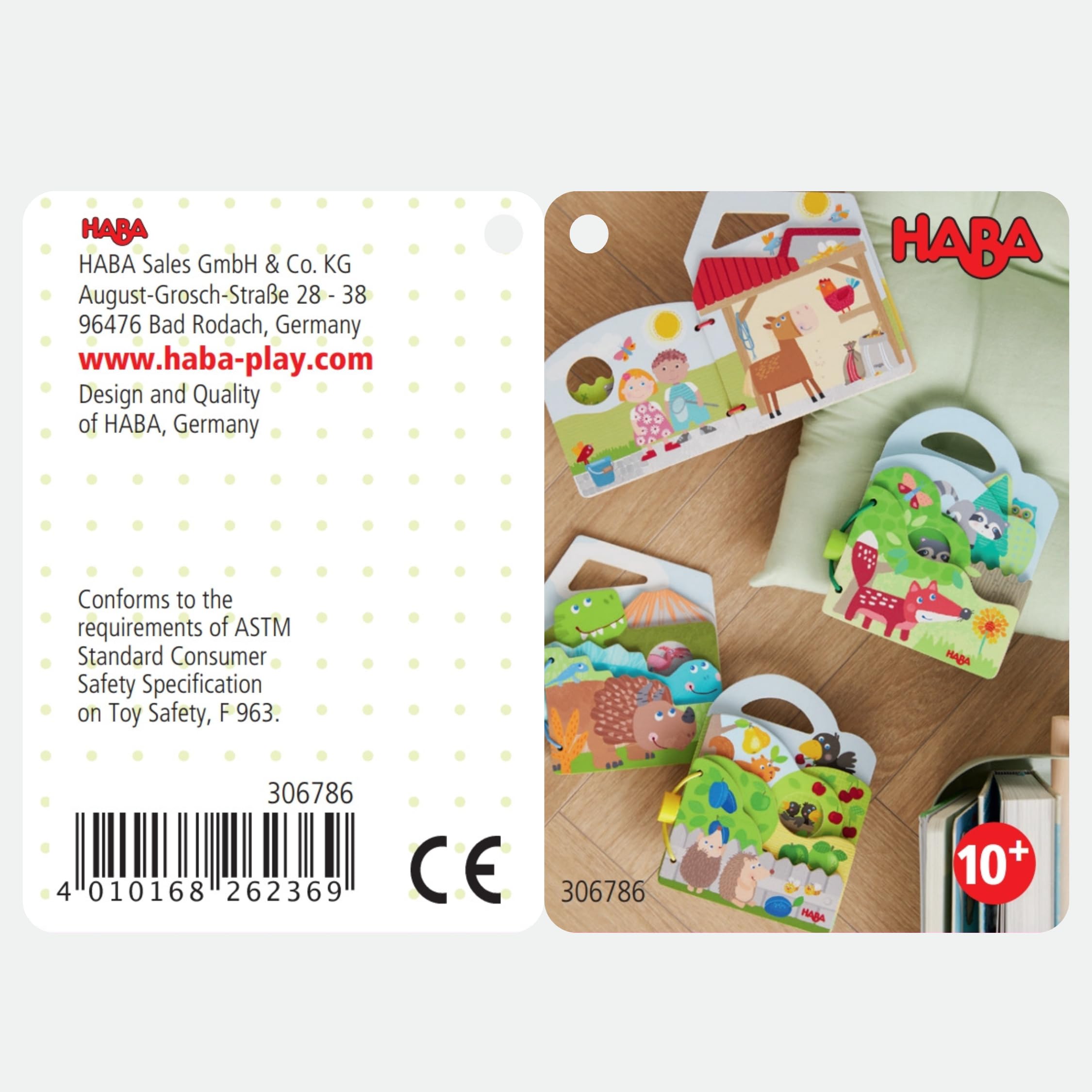 HABA- Theo Libro bebé Le Huerto-Madera PEFC-Regalo bebé-10 Meses en más-306786, Color Colorido, Medium (306786)