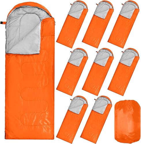 10 sacos de dormir de 0 grados para acampar a granel para adultos, sacos de dormir para clima frío, 4 estaciones, cálidos, impermeables, ligeros,