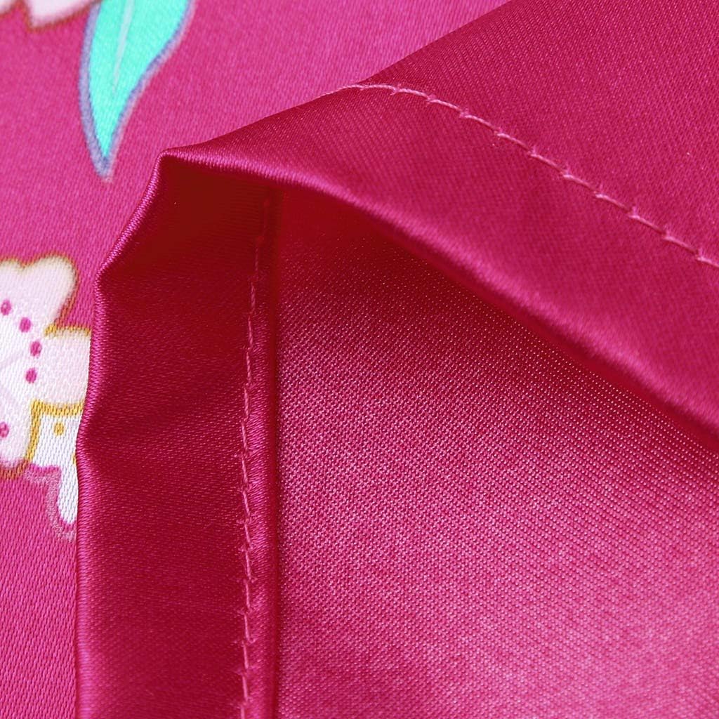 Robes Toddler Clothes Kimono Silk Sleepwear Satin Girls Bathrobe Floral Baby Kid Girls Kids Jacket with (Hot Pink, 12)