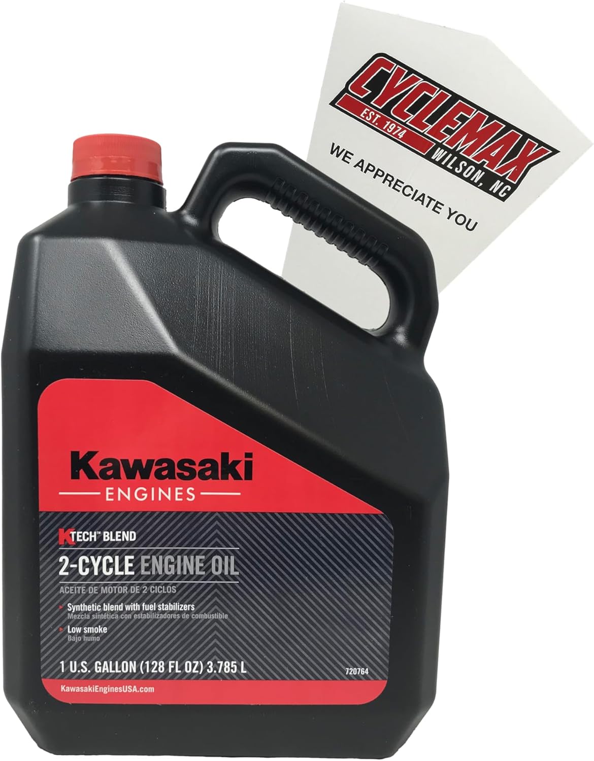 Cyclemax One Gallon 2-Cycle Two Stroke Engine Oil with Funnel for Kawasaki Lawn Mower