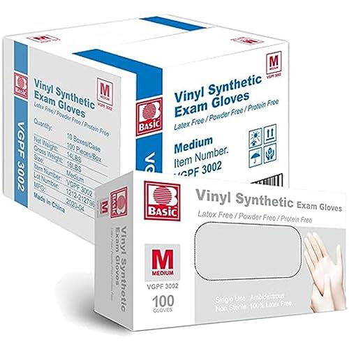 Vista 11 de Jointown Basic Medical - Guantes de examen de vinilo transparente, sin látex y sin polvo, VGPF-3004 (caja de 1000), extra grandes