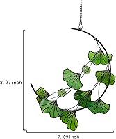 Vista 5 de Galag Atrapasoles de vidrio de colores - Kit para colgar ventanas de cristal, atrapasoles, planta de ventana de interior, hoja de ginkgo