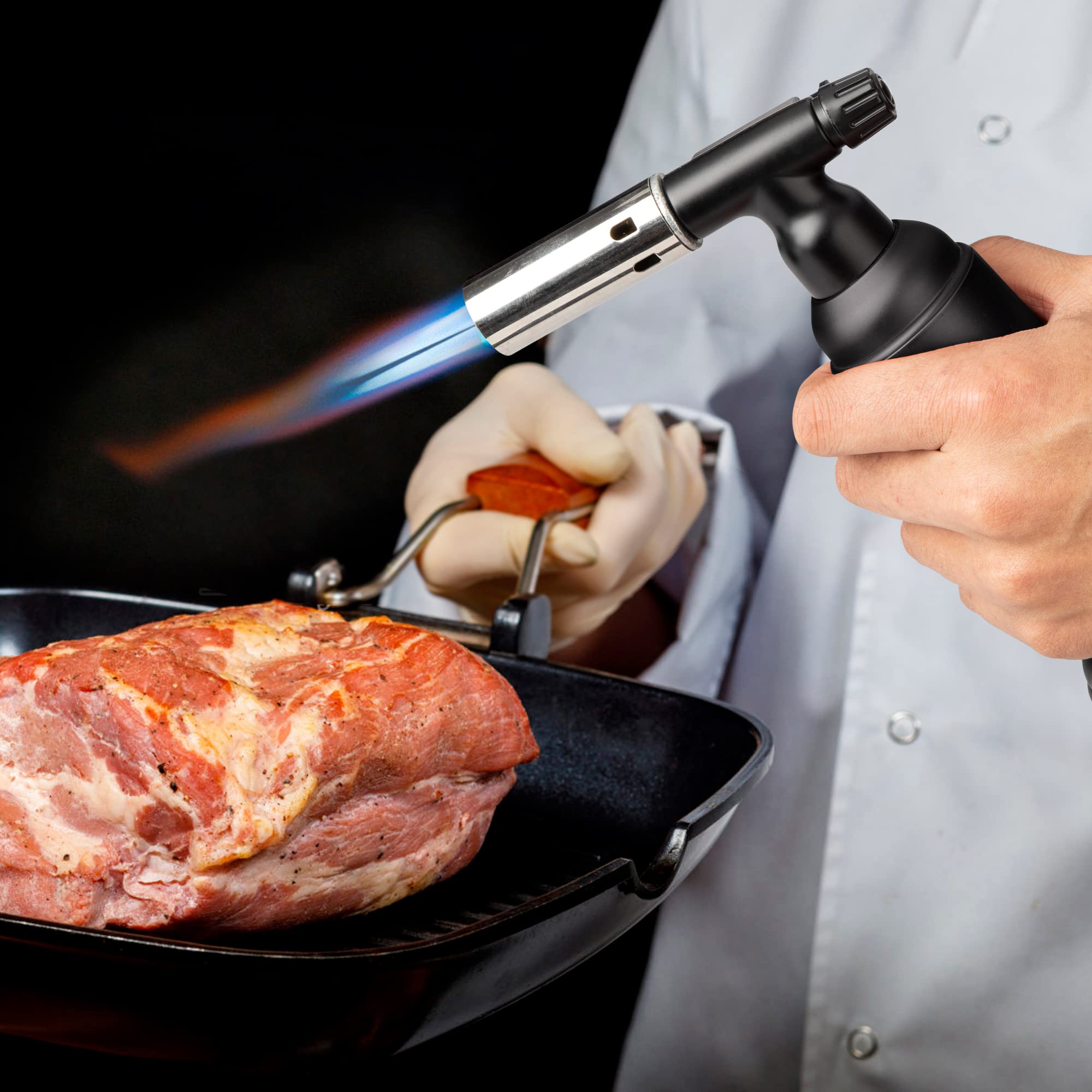 PILOTDIARY Butane Blow Torch, Big Industrial Torch Refillable with Dual