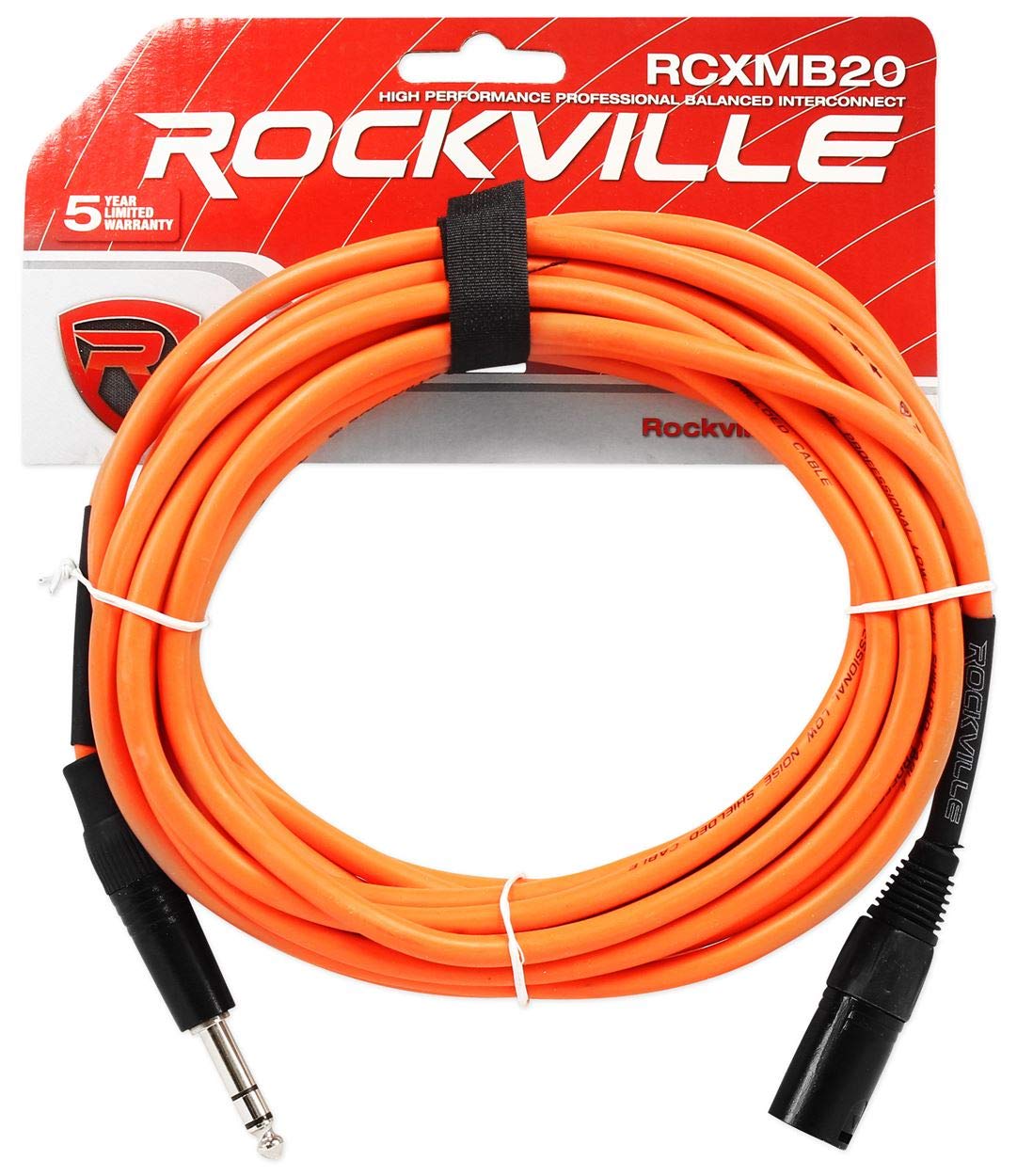 2 Rockville RCXMB10-O Orange 10' Male REAN XLR To 1/4'' TRS - Foto 9