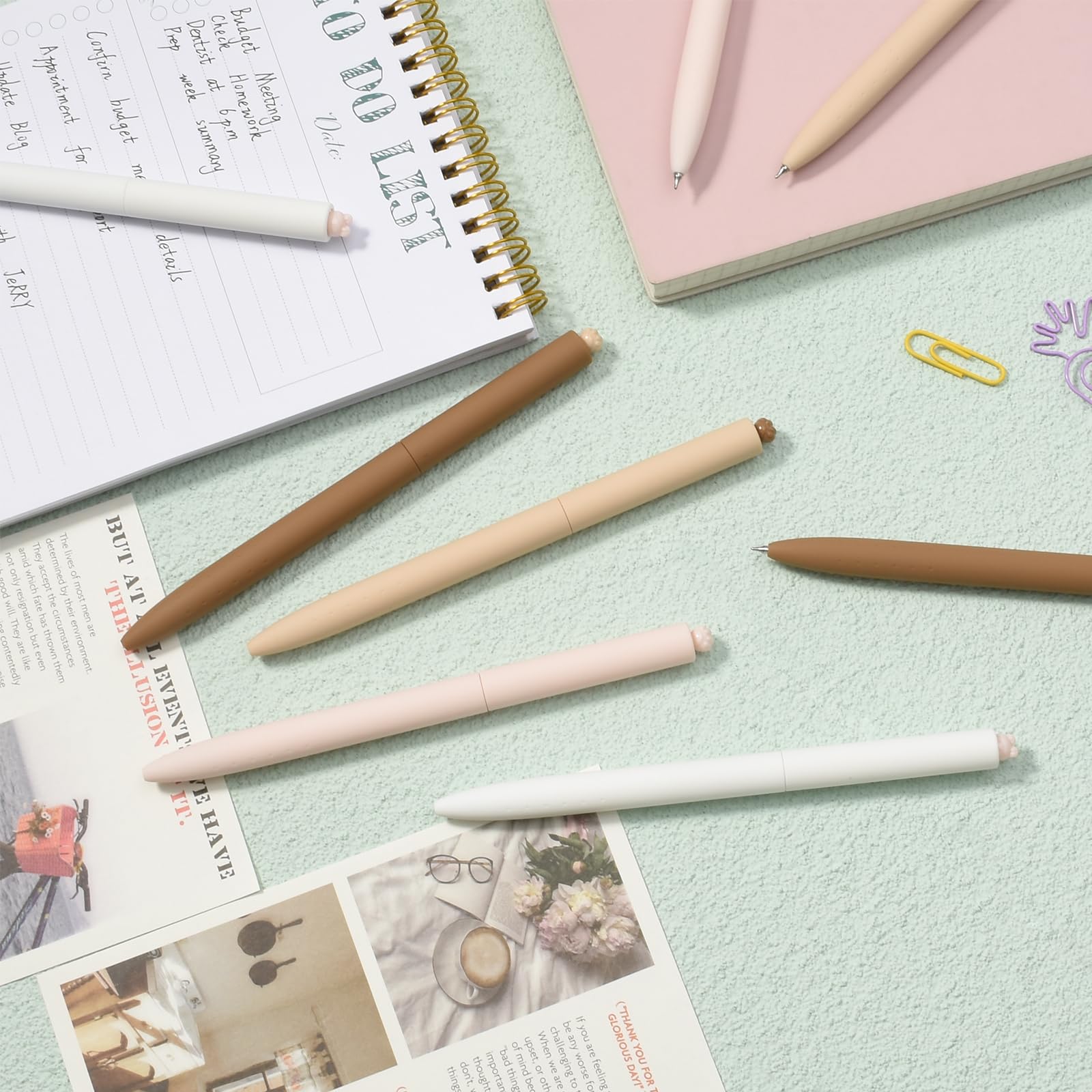 BAYTORY 5 Penne a Scatto, Penne a Sfera Retrattili, Penne a Gel, Penne Punta Fine, Penna Sfera, Ad Asciugatura Rapida, Punta Fine Nera da 0,5 mm, Per Scrittura Fluida (Viola