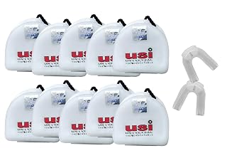 USI Universal MGD Double Mouth Guard (Set of 10 Pack) with Shield Case Teeth Grinding for Boxing MMA, Sports Karate, Football, Mastial Art, Rugby, Soccer (Per Set Have Internal 2 Pcs)