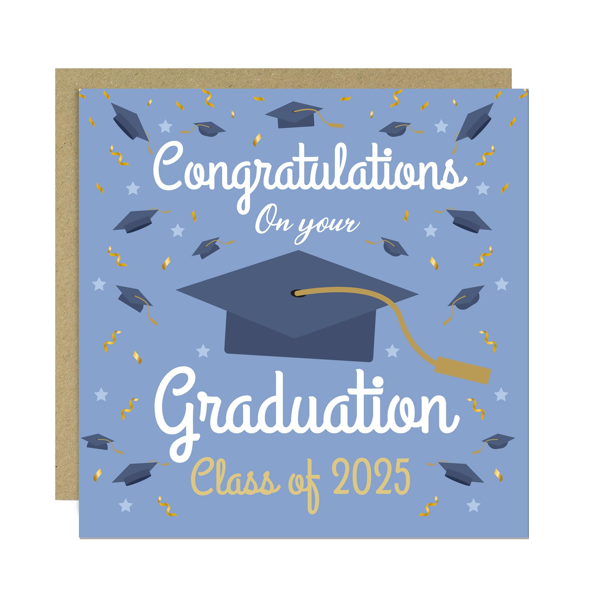 RED OCEAN Graduation Congratulations Card Class of 2025 Well Done Card For Graduate 145x145mm Graduation Cards For Son Daughter Grandson Granddaughter