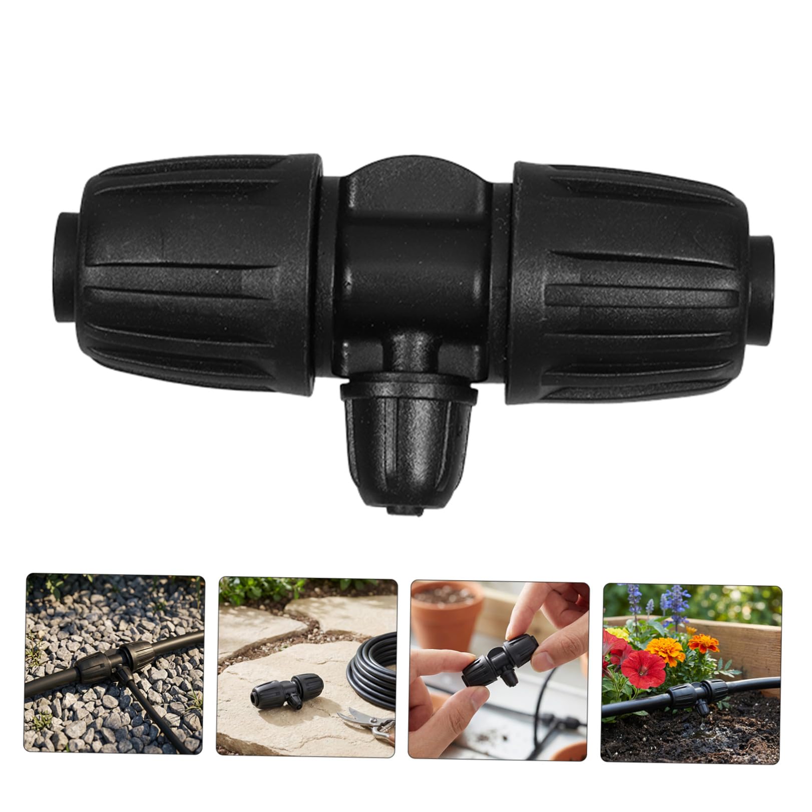 YARNOW Raccordi a T per Irrigazione a Goccia, Connettori per Tubo 1/2"-1/4", Struttura di Bloccaggio Sicura in Pp, 30 Pezzi per Giardino