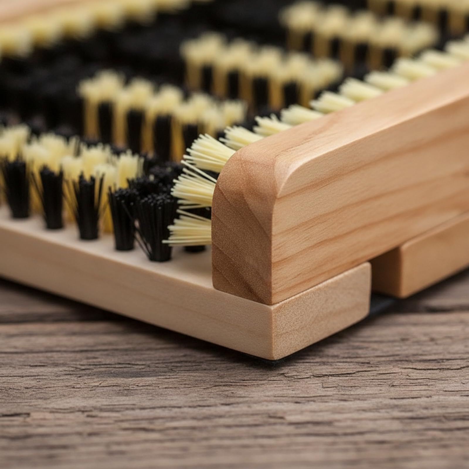 Milageto Brosse Ntoyage Chaussures Cadre en Bois Massif Robuste Brosse à Chaussures D'extérieur en Bois Faible Hauteur pr, Buanderie