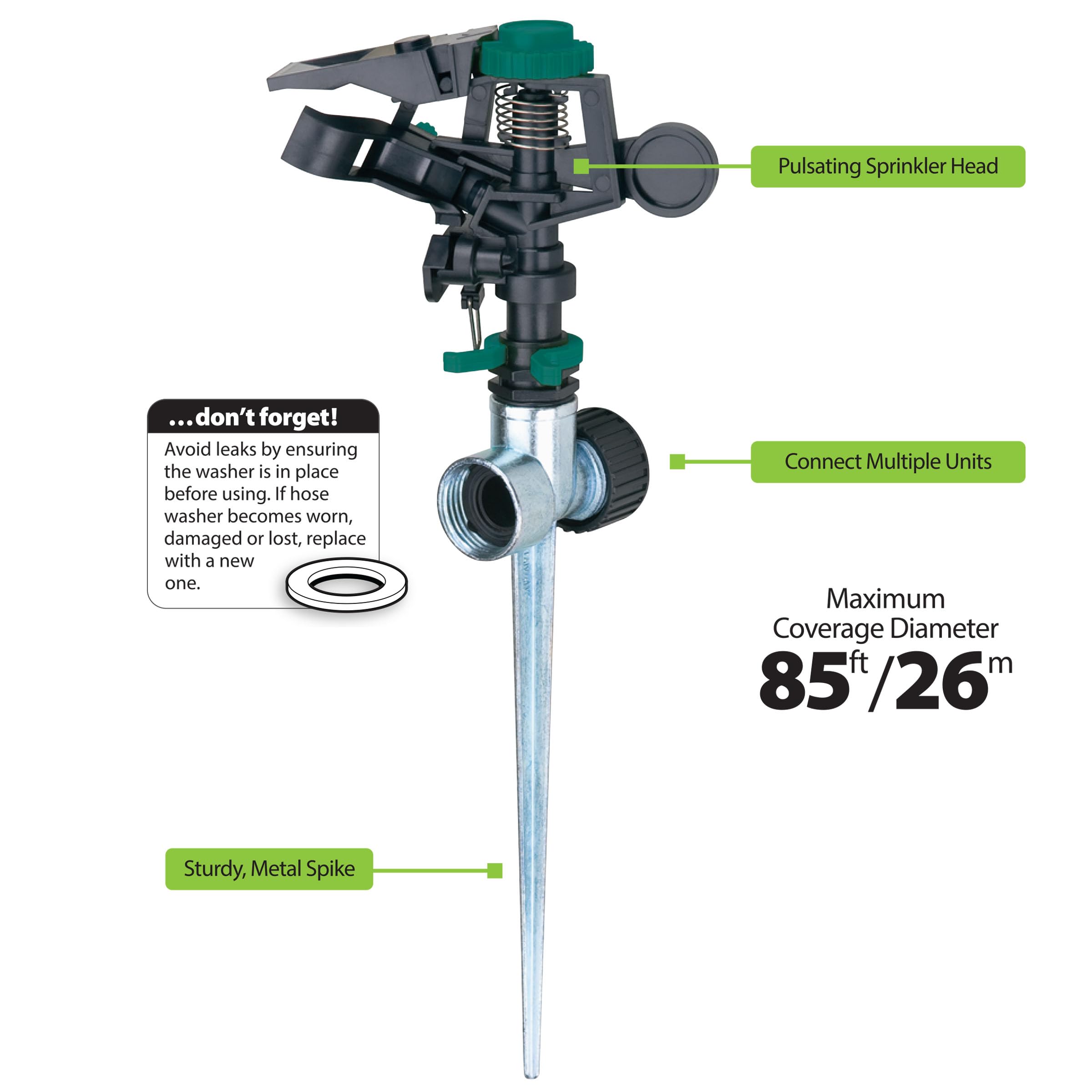 Amazon.com : Melnor 65152AMZ Plastic Pulsating Sprinkler on Metal