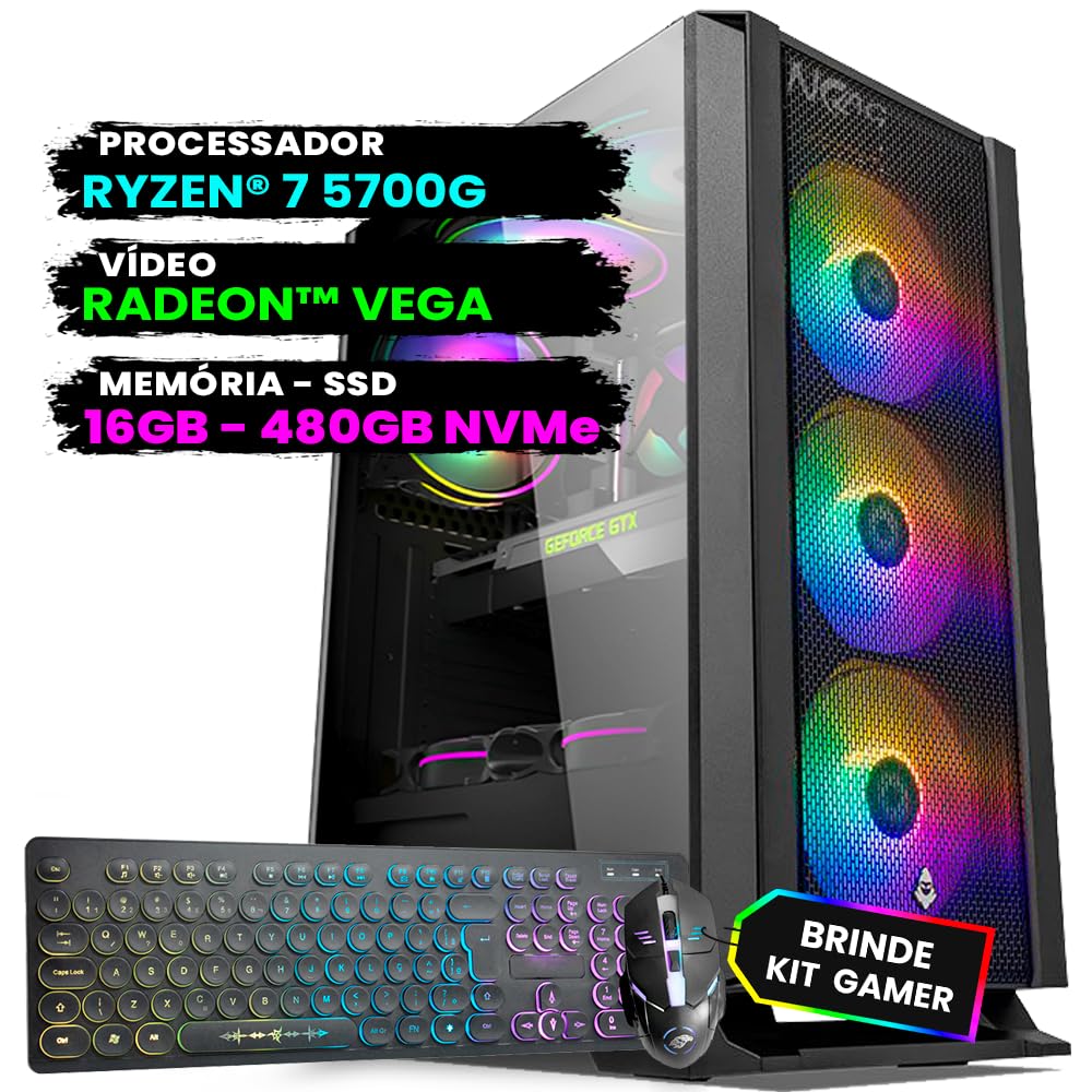 Pc Gamer Computador Completo NoLag® Amd Ryzen 7, Radeon™ Graphics