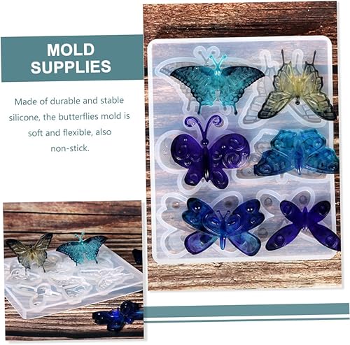 Miniatura 3 de EXCEART Molde de silicona de mariposa para San Valentín, felpudos de San Valentín, colgantes de joyería, molde de collar, molde de silicona para