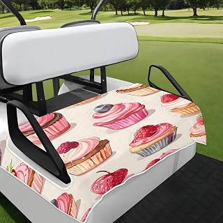 Cupcake Donut Golf Cart Seat Cover Soft Golf Cart Seat Towel Blanket Fits All 2 Seat Golfs Club Carts, 51"x31"，Easy to Install