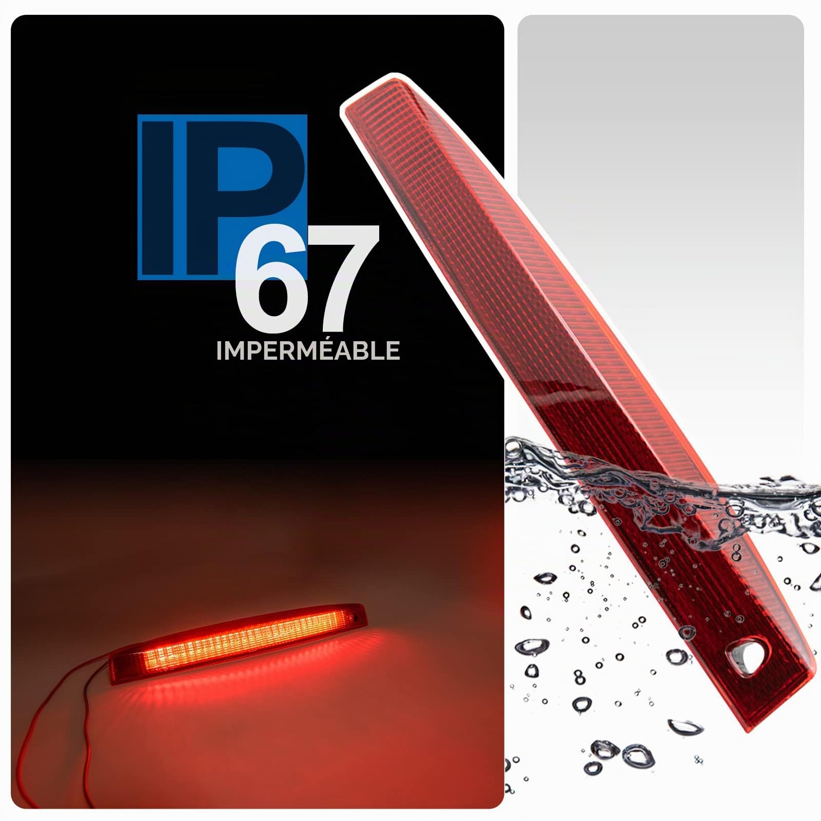 1 troisième feu stop arrière à LED rouge CHMSL pour MK2 Renault Megane II Estate 2003 2004 2005 2006 2007 2008 2009
