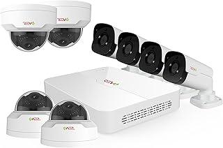 Revo America Ultra 8Ch. 2TB HDD 4K IP NVR Security System - Fixed Lens 4 x 4MP Bullet Cameras, 4 x 4MP Mini Vadal Dome IP Cameras - Remote Access via Smart Phone, Tablet, PC & MAC