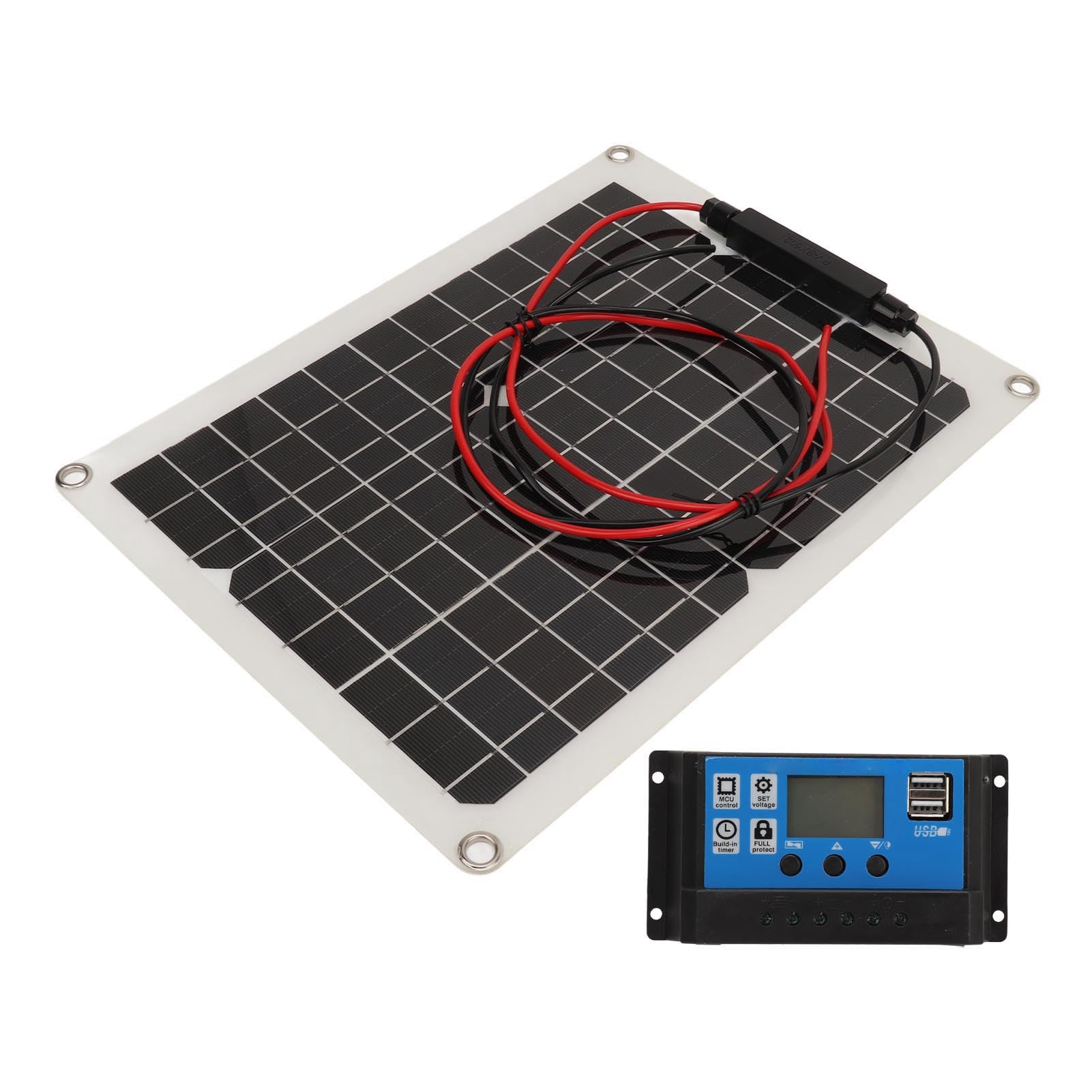 Zestaw Paneli Słonecznych 300W Wysokowydajny Panel Słoneczny i Kontroler ładowarki Słonecznej IP67 Wodoodporny do Kampera RV