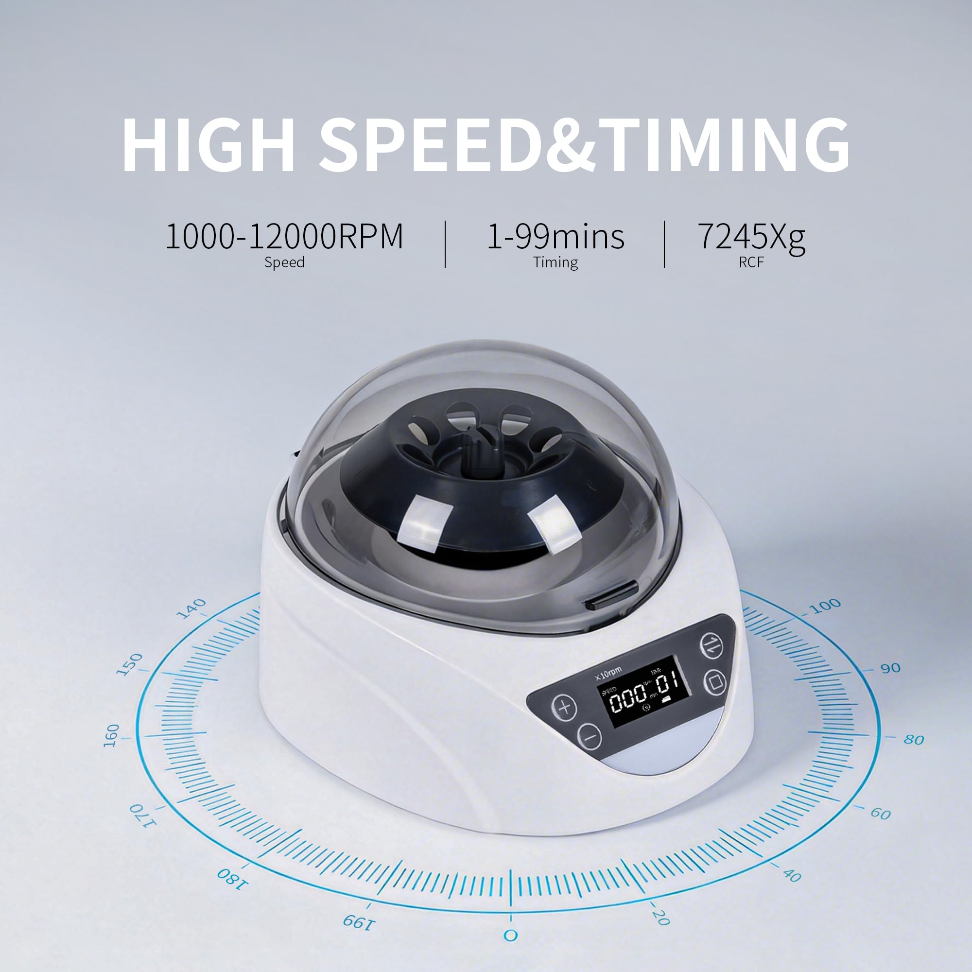 Mini centrífuga de laboratorio LCD 100-120000 rpm 7245 × g 2 rotores 8