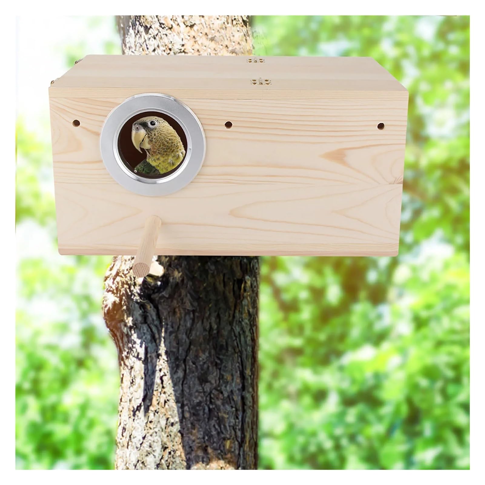 Nistkasten Vogelnistkasten aus Holz for Nymphensittiche, Vogelzuchtkästen, Hausdekoration for den Garten im Freien, traditioneller