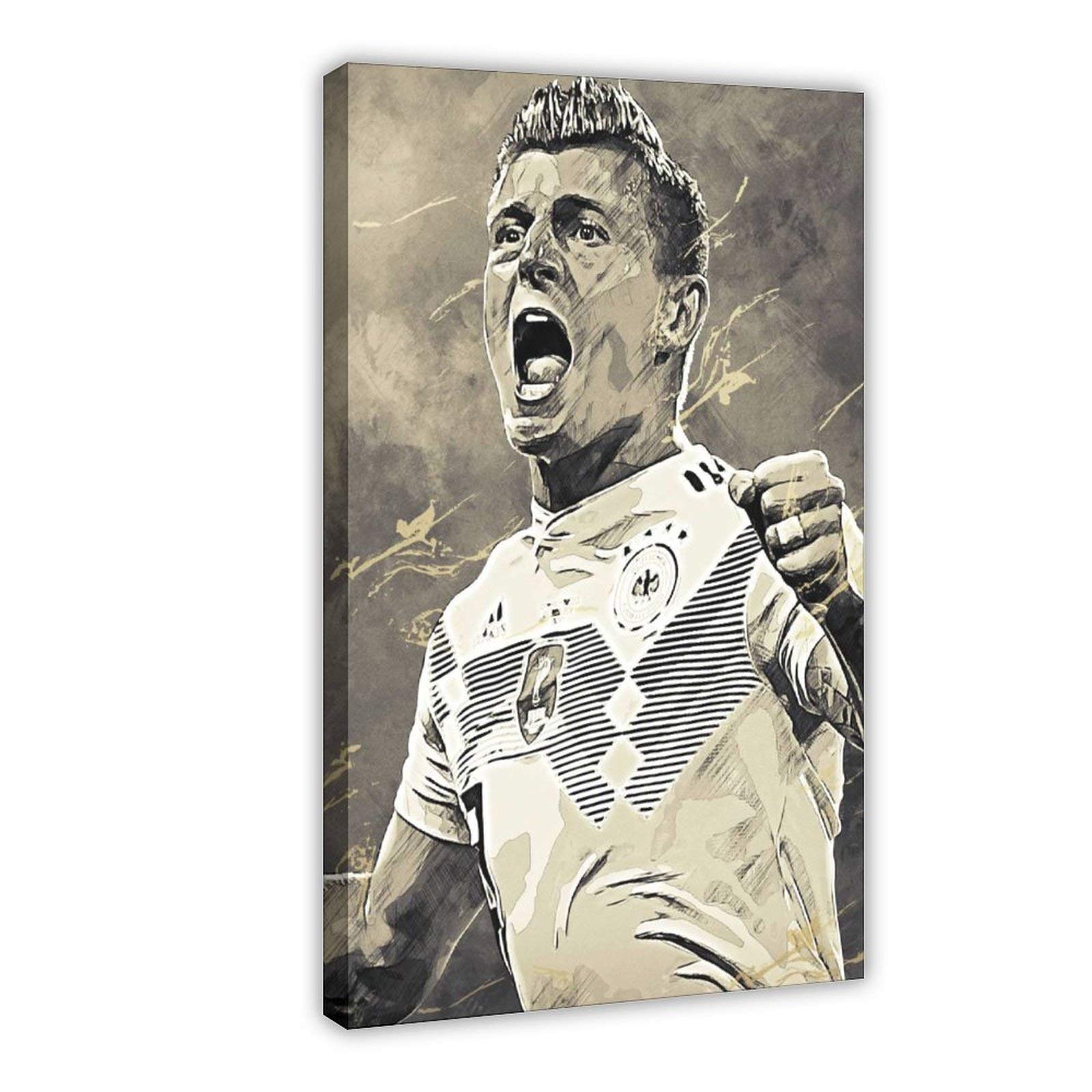 Soccer Player Sports Poster Toni Kroos Canvas Poster Wall Art Decor Print Picture Paintings for Living Room Bedroom Decoration Frame: 24x36inch(60x90cm)