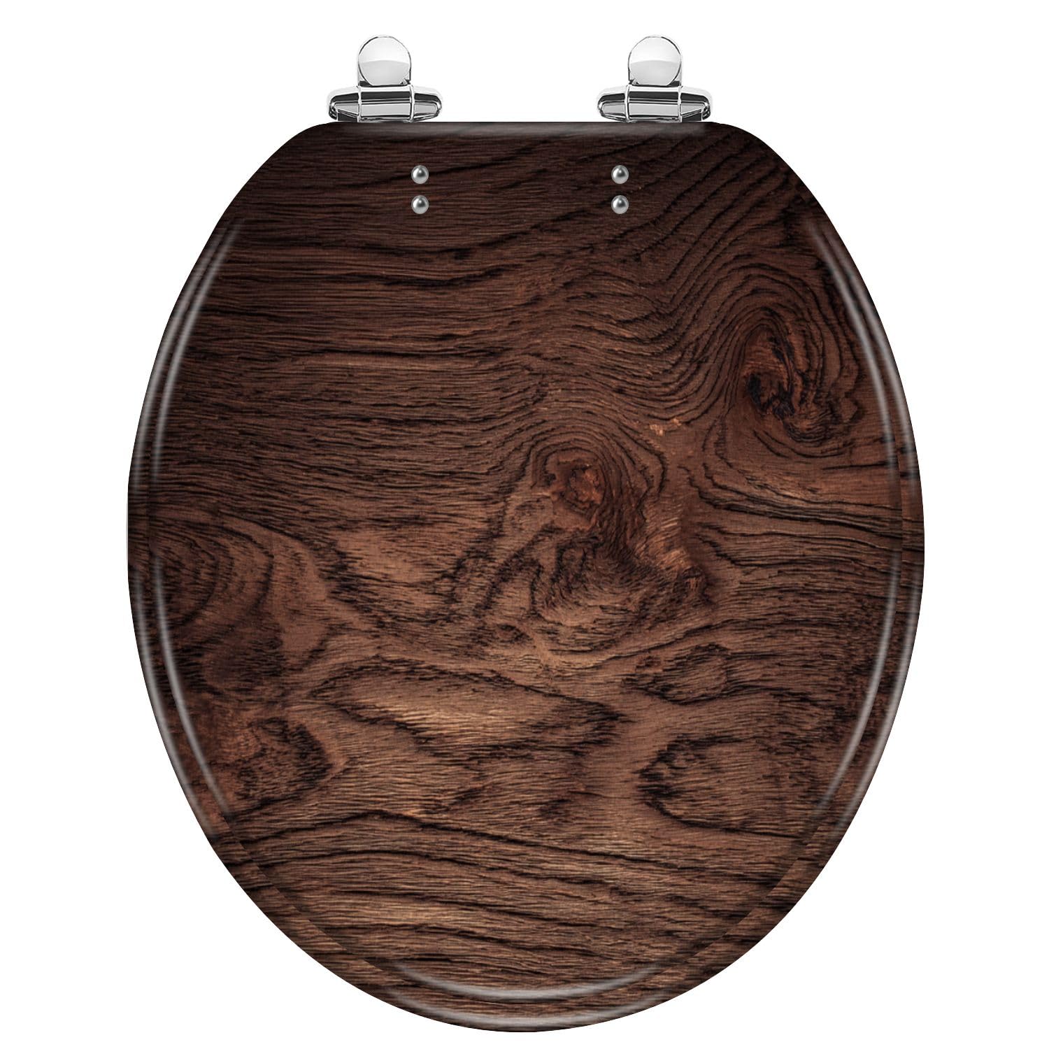 Asiento de inodoro de resina de madera oscura para baño