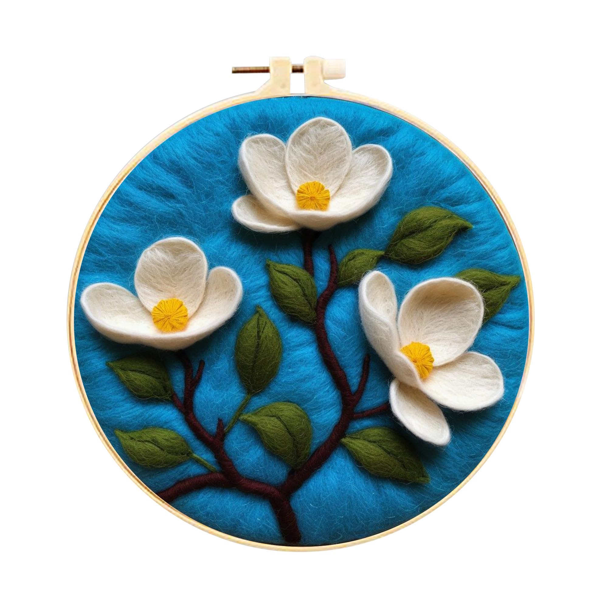 IWANTDIY Needle Felt Starter Set, Felt Painting Kit for Beginners Wool Needle Felt Set with Felt Needle, Picture Frame, Foam Pad, Felt Cloth,