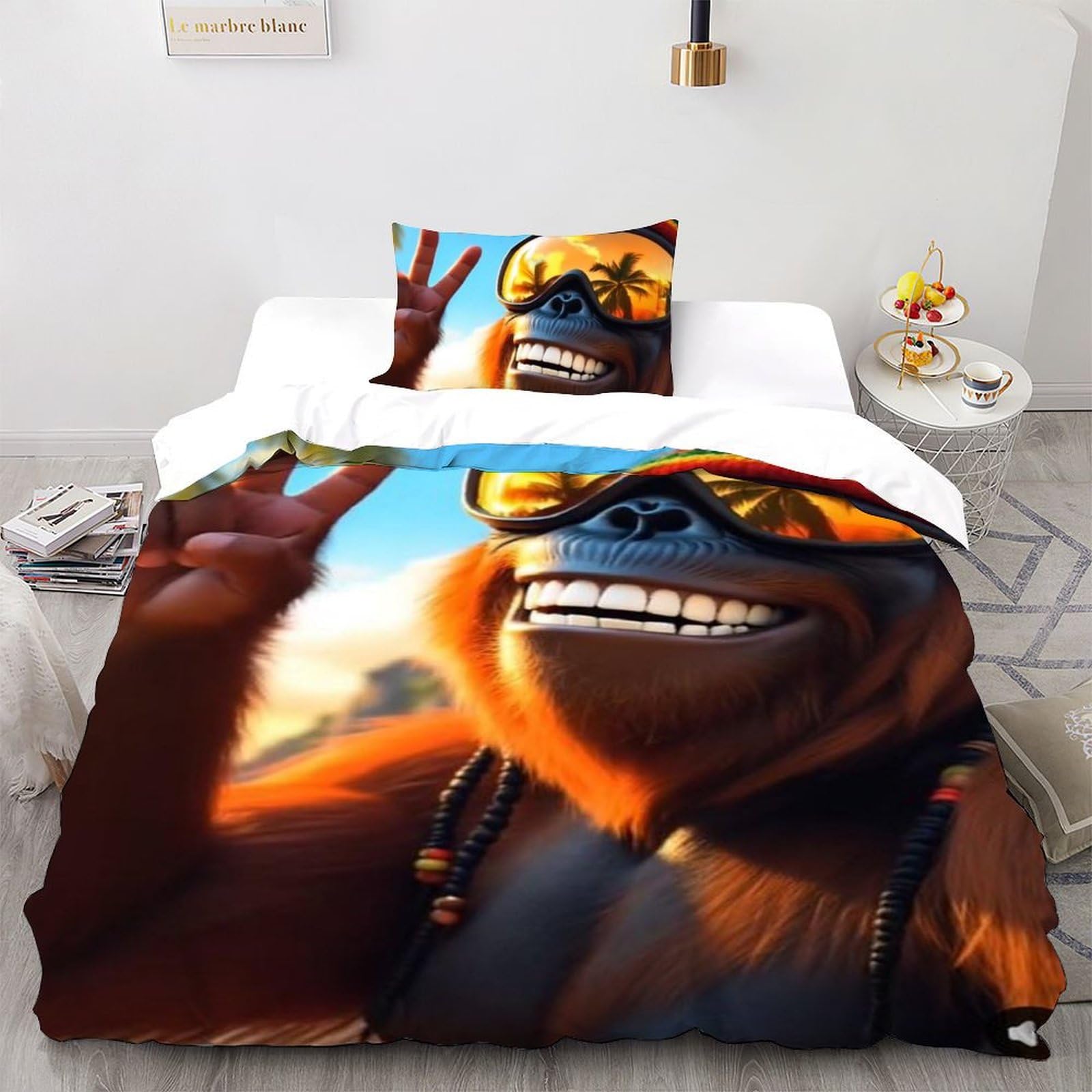 Housse de couette animaux 135x200cm pour transformer la chambre des filles en univers magique