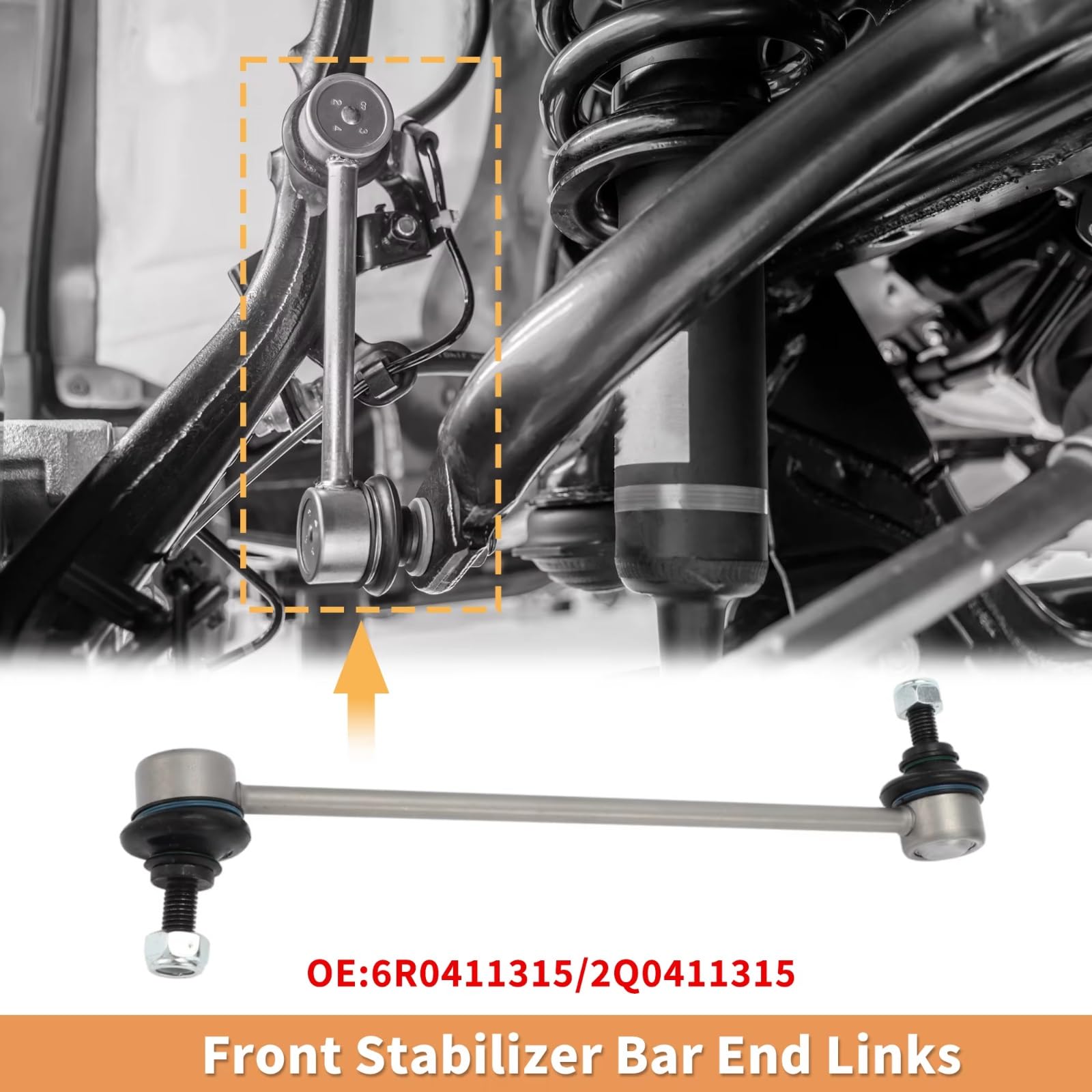 Bieletas de Barra estabilizadora Delantera (2 Piezas) Delantera Izquierda y Derecha. Bieletas de Barra estabilizadora 6R0411315/2Q0411315. Compatible con Seat para Arona 2020, 2021, 2022 y 2023.
