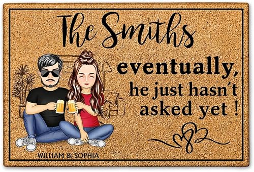 Vista 30 de Felpudo personalizado para marido, esposa, pontón, capitán y su pontón reina Live Here, tapete para el marido, esposa, regalo de pontón 19