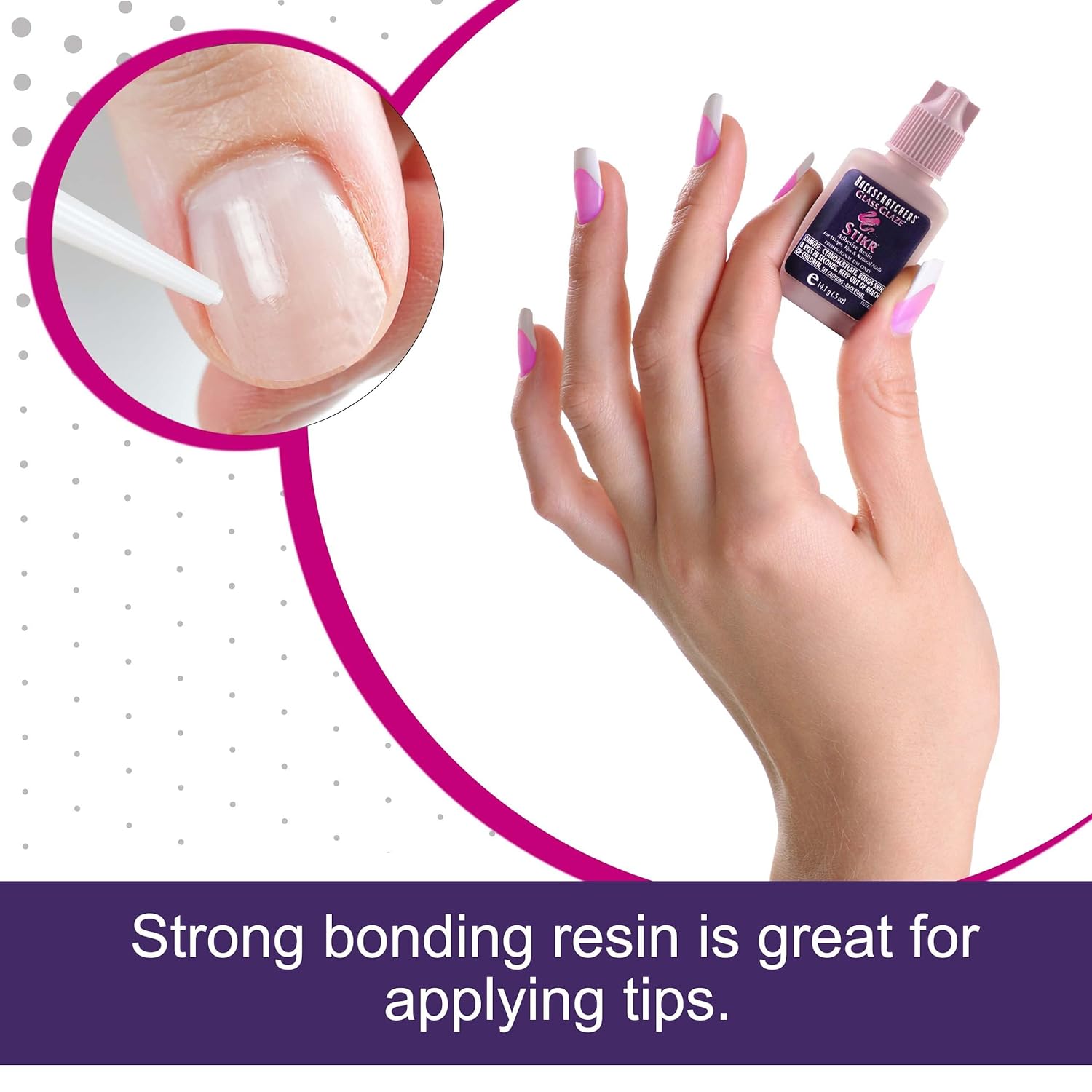 Backscratchers Stikr Resin 0.5oz - For Nail Wraps, Tips, Extensions, Charms, & Natural Nails