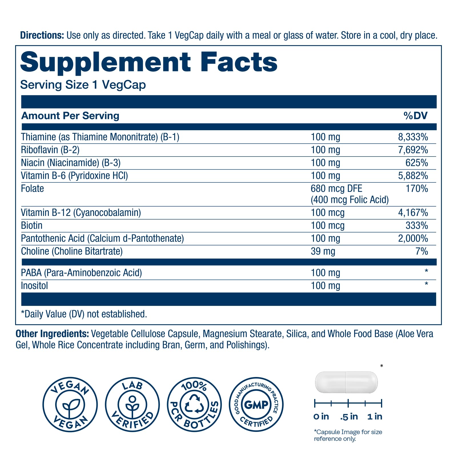 SOLARAY Vitamin B Complex 100 mg, 275 VegCaps — Amazon image 2