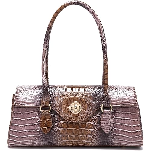Leather Crocodile Pattern Top Handle Handbag for Women High-value Satchel Tote Purse for Ladies