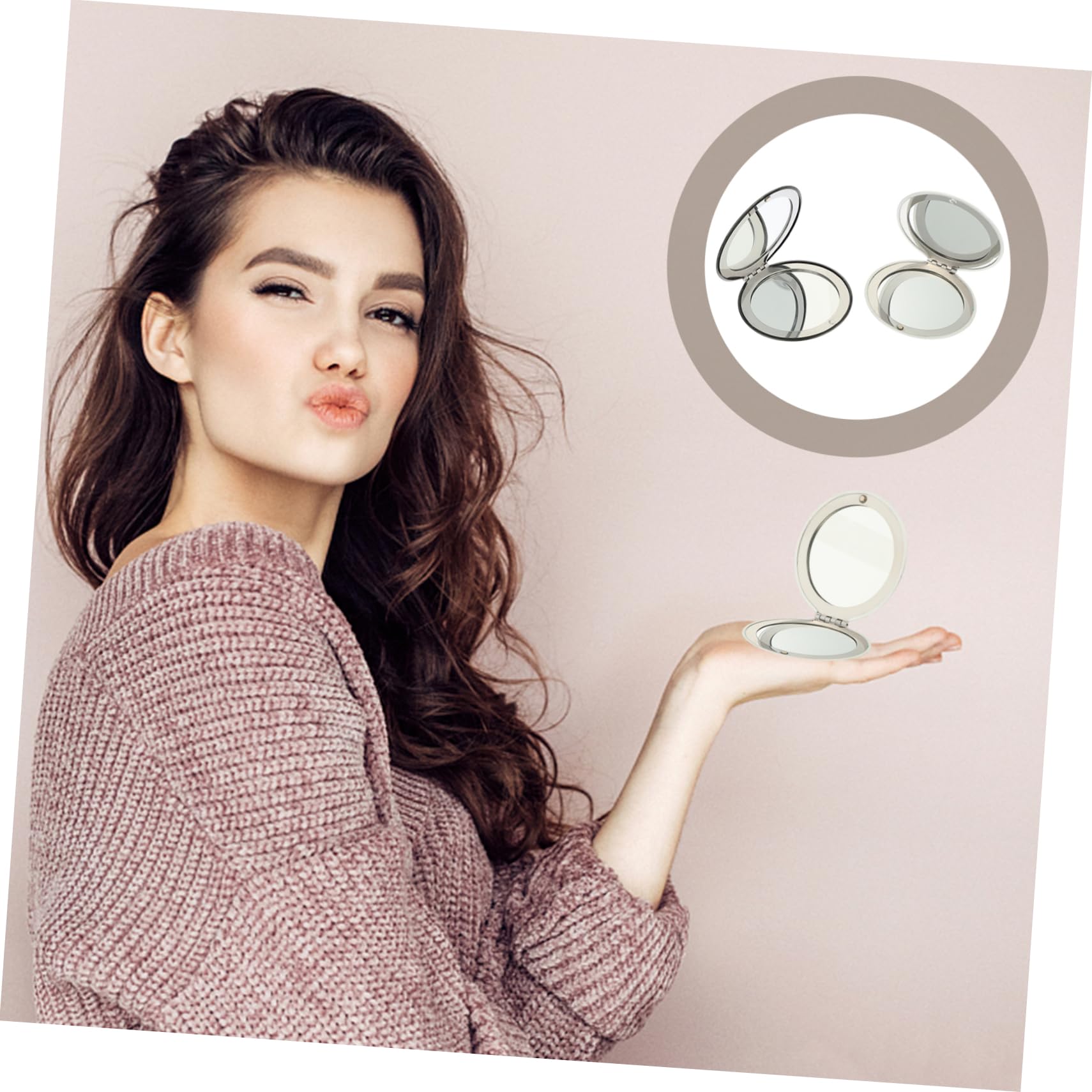 DOITOOL 6stücke Faltbarer Kosmetikspiegel Doppelseitiger Handspiegel Für Damen Kompakt Und Tragbar Für Reisen Shopping Und Alltag