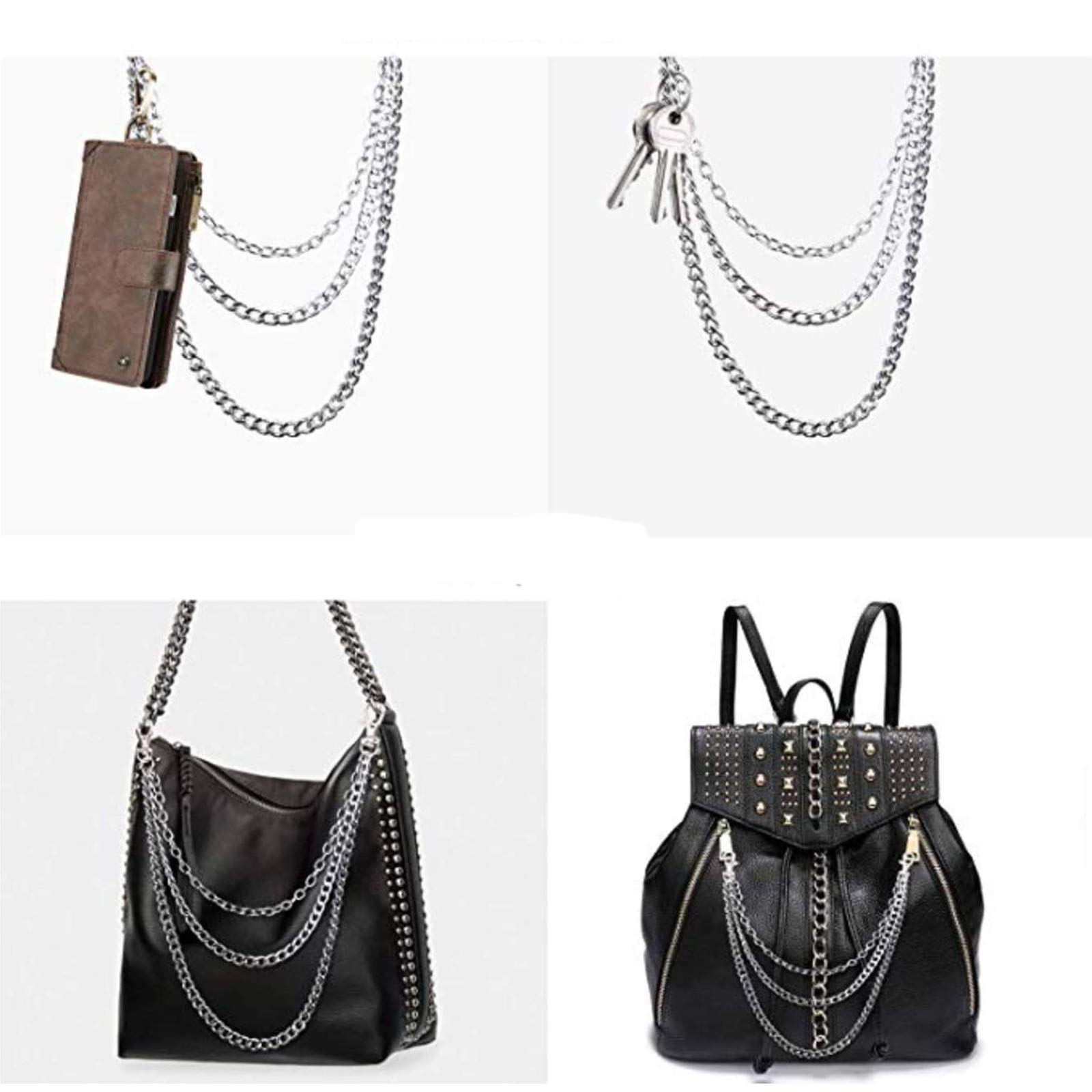 Cobee 3 stuks broekketting kettingriem, ster tailleketting punk broek