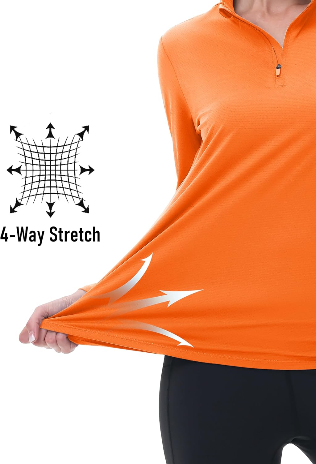 MAGCOMSEN Women's Quarter Zip Pullover Long Sleeve UPF 50+ Rashguard Golf Sun Protection Shirts Quick Dry Workout Tops