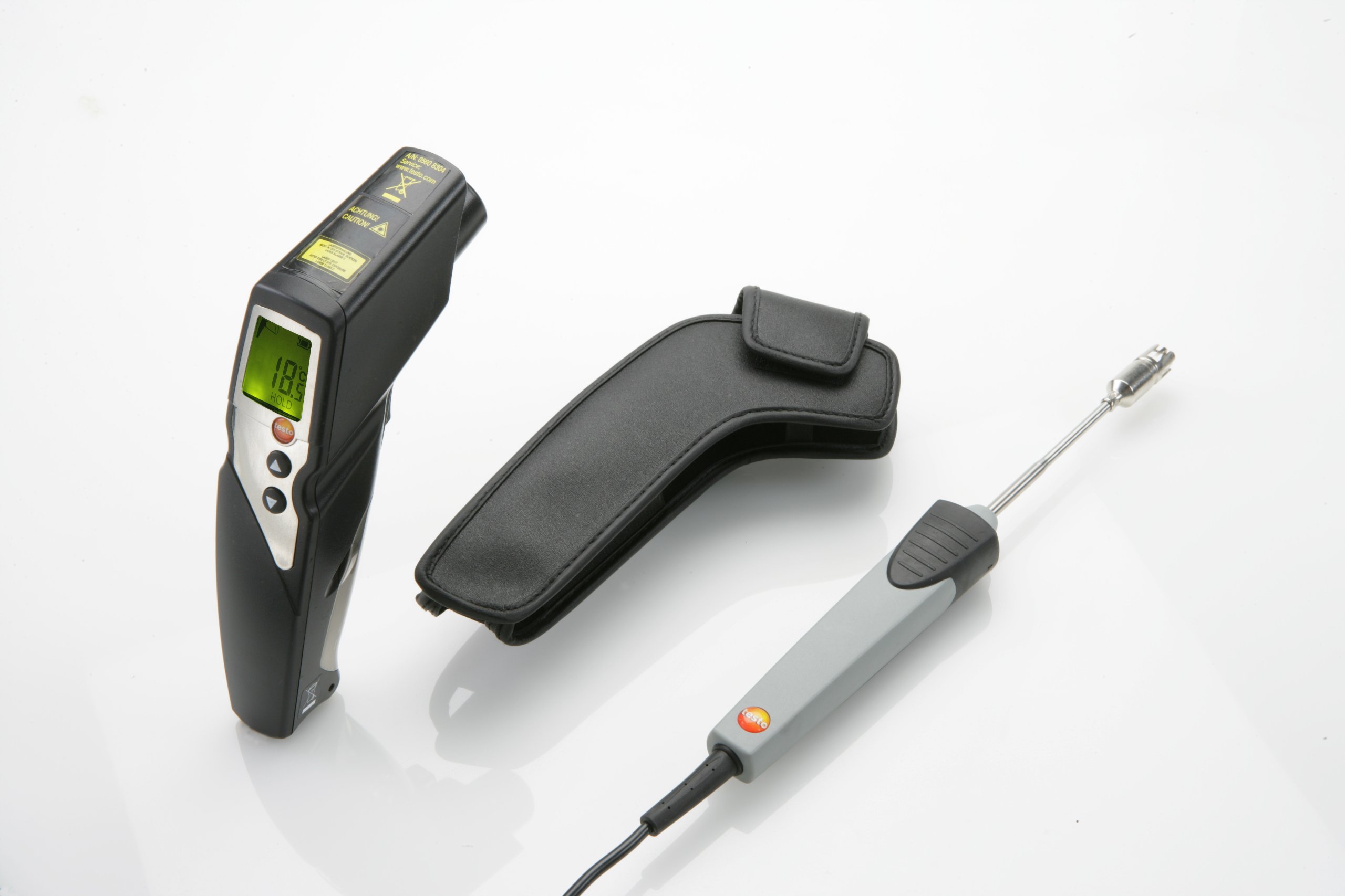 Testo Conjunto 830-T4, Termómetro De Infrarrojos Con El Caso De Cuero, Incluyendo Sonda De Superficie Ligamento Cruzado (