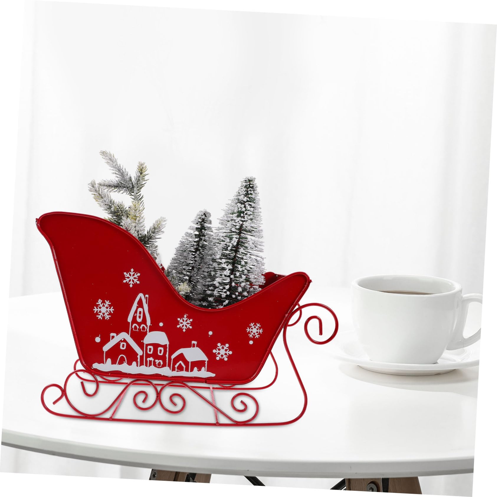 Cabilock Slitta Natalizia Resistente Decorazione da Tavolo per Feste di Natale Ornamento Tema Natalizio per Casa