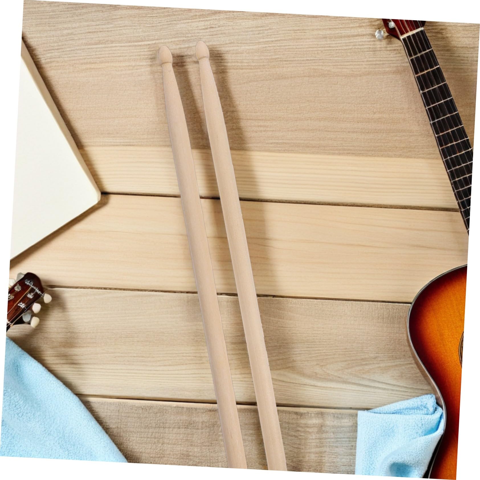 12 Pares Baquetas Batería de Madera para Jazz con Punta Redonda Diseño Equilibrado y Agarre Cómodo para Práctica y Actuaciones Profesionales