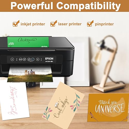 Miniatura 5 de Silunkia 28 hojas de papel de cartulina dorada brillante de 8.5 x 11, 8.82 ozm92 libras de papel grueso, ideal para tarjetas de bricolaje, tarjetas