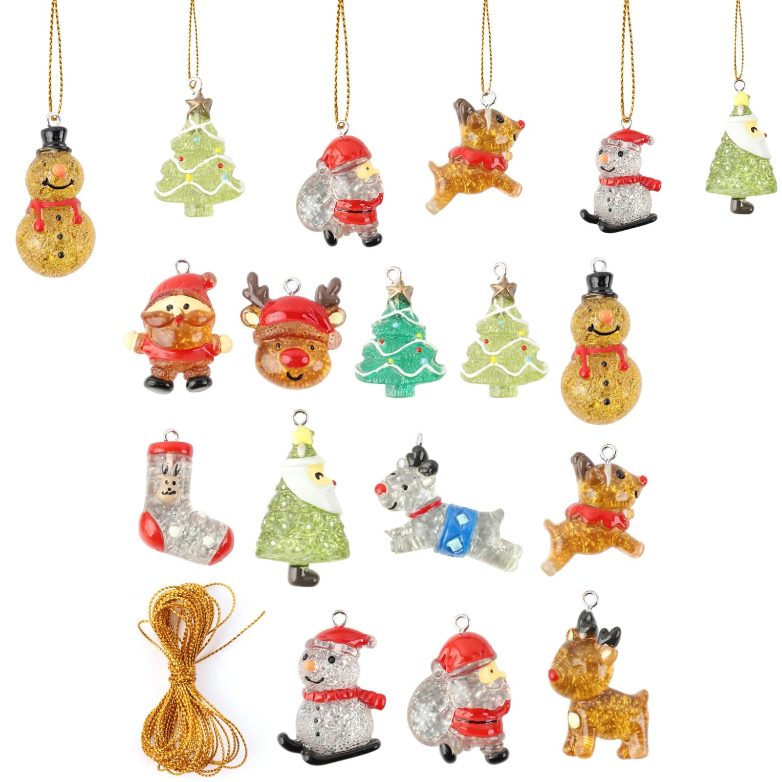 MHwan Adornos Arbol Navidad, 12 Piezas Decoracion Arbol Navidad Transparentes y Brillantes, Lindo y vívidos, Colgantes navideños Coloridos, Papá Noel, árbol de Navidad, muñeco de Nieve