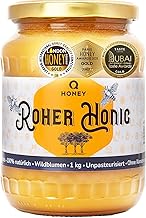 Q Honey Roher Honig – Natürlicher, Wilder, ungefilterter, laborgeprüfter Imker Honig aus Litauen, Gewinner der London International Honey Quality Competition 2025, 1 kg