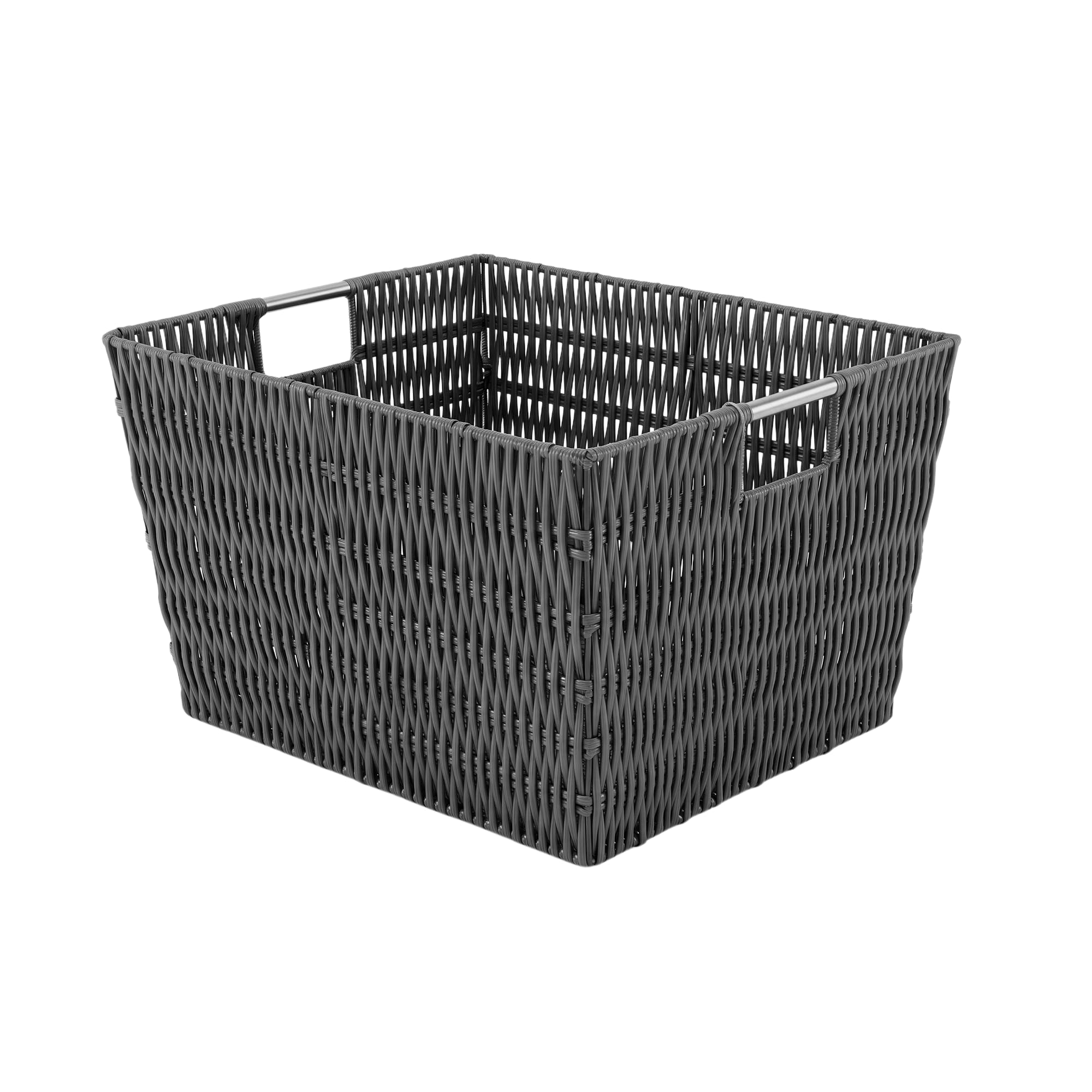 Whitmor Rattique Storage Tote Grey