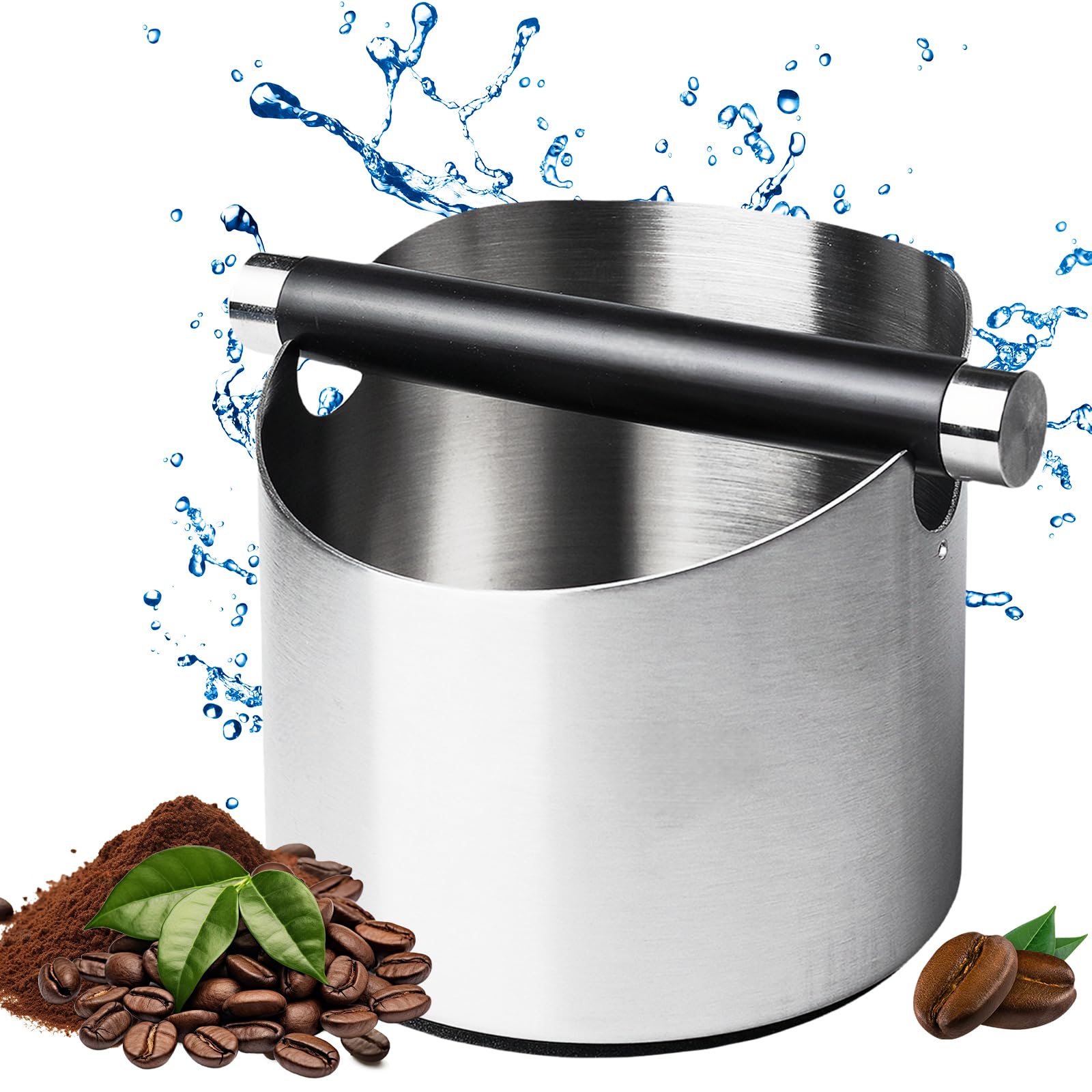 Recipiente para batir, recipiente para portafiltros, recipiente para tamiz, Knock Box portafiltros, accesorios para café molido, caja de café