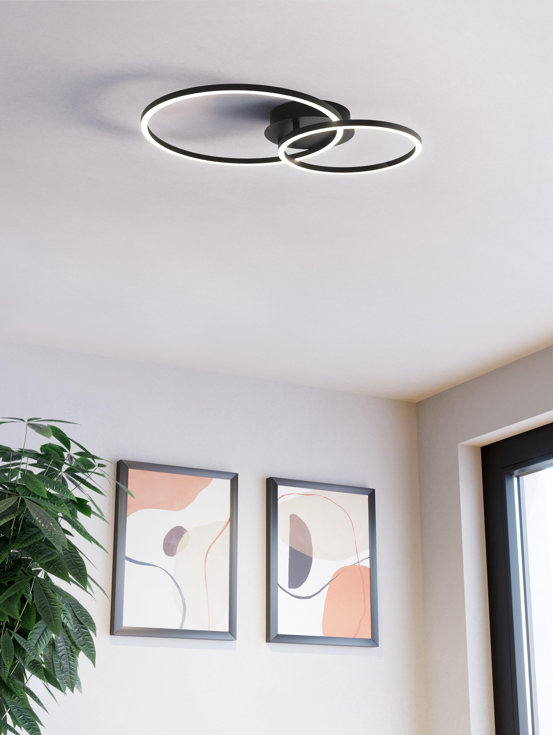 EGLO connect Turcona-Z LED plafondlamp 60 cm