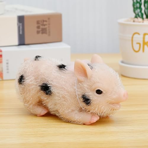 Miniatura 6 de Eummy Cerdo mejor regalo mini cerdo de silicona realista blanco de 5 pulgadas animales falsos elásticos de cuerpo completo de silicona para bebés